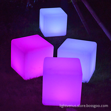 luminous multi color change plastic LED cube chair bench for EU,USA,AUS